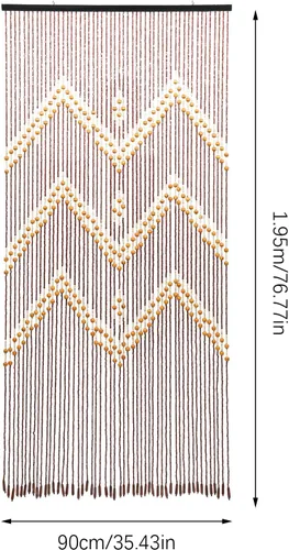 Miniatura 6 de Cortina de madera de bambú natural con cuentas de 52 hebras de madera para colgar, divisor decorativo hecho a mano, bohemio, de madera, para puerta