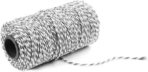 Miniatura 13 de AKOAK Cordel para panaderos, 1 rollo de cuerda de algodón de 109 yardas para envolver regalos, manualidades y decoración (verde + dorado)