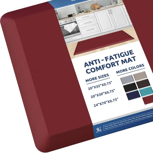 Miniatura 27 de KitchenClouds Alfombra de cocina acolchada anti fatiga, 17.3 x 60 pulgadas, impermeable, antideslizante, tapete de escritorio cómodo, para cocina
