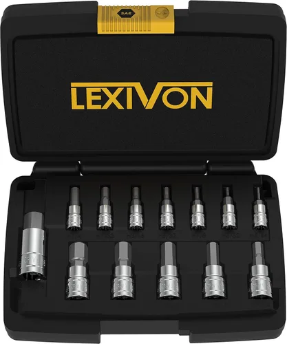Miniatura 8 de LEXIVON Juego de tuercas hexagonales, Premium S2 aleación de acero 13 piezas métricas 2mm - 14mm Caja de almacenamiento mejorada (LX-141)