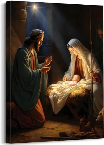 Miniatura 8 de GLOKAKA Lienzo decorativo para pared, pintura al óleo de Santa María, arte de pared de la madre de Jesucristo, Virgen María, Virgen María, Madonna
