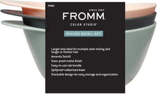 Miniatura 6 de Fromm Color Studio - Cuencos para mezclar color de cabello, tinte para el cabello, blanqueador y tratamientos con base de goma a prueba de derrames