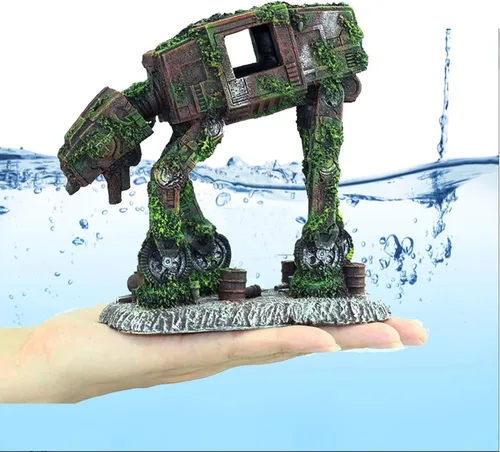Miniatura 5 de Ornamento de acuario, perro robot de resina, decoración de pecera, cueva para esconderse de peces Betta, accesorios de acuario para peces Betta