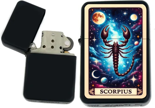 Miniatura 16 de Signos del zodiaco, símbolos del horóscopo, colección de iconos de astrología, infinito negro mate a prueba de viento, encendedores (Virgo) - Regalo