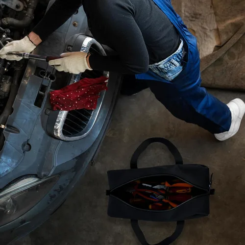 Miniatura 6 de MELOTOUGH Kit combinado de bolsa de lona para herramientas utilitarias, incluye 2 bolsas organizadoras de herramientas medianas para electricista