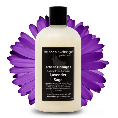 Miniatura 25 de The Soap Exchange Champú para el cabello, aroma a cuero de Texas, hecho a mano, 12 fl oz / 12.0 fl oz, cuidado natural del cabello artesanal, suave