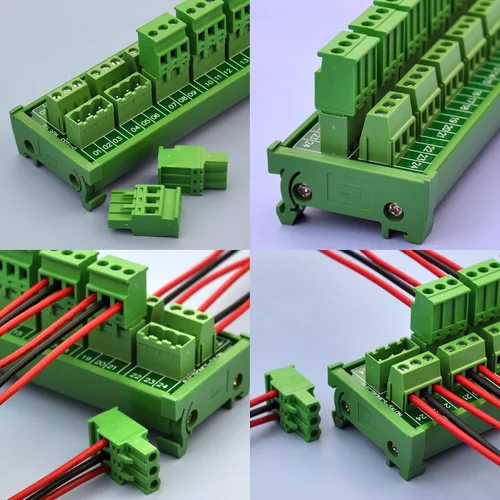 Miniatura 3 de Electronics-Salon Módulo de distribución de bloque de terminales de tornillo de 8 x 3 posiciones 10A/300 V enchufable para montaje en carril DIN