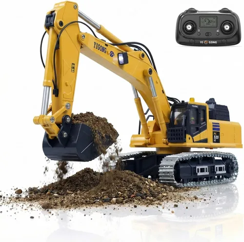 1/50 Excavadora de control remoto de metal Rc Vehículos de construcción Modelos de excavadora adecuados para entusiastas de los modelos adultos