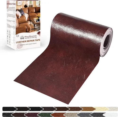 Miniatura 33 de KING MOUNTAIN Cinta de reparación de cuero, 16 x 60 pulgadas, gris, autoadhesiva, impermeable, ecológica