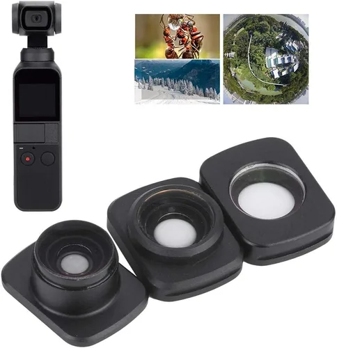 Miniatura 5 de Juego de 3 filtros para Osmo, micro gran angular/10X macro/ojo de pez Kit de filtro de lente para cámara OSMO