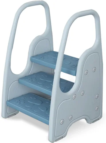 Taburete de 3 escalones para niños pequeños, taburete de tres escalones para fregadero de baño o encimera de cocina, torre de pie, ayudante de