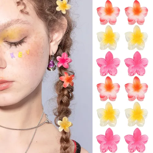GQLV Pinzas pequeñas para el cabello, 12 pinzas pequeñas de 1.18 pulgadas para mujeres y niñas, cabello grueso/fino, decoraciones de cabello