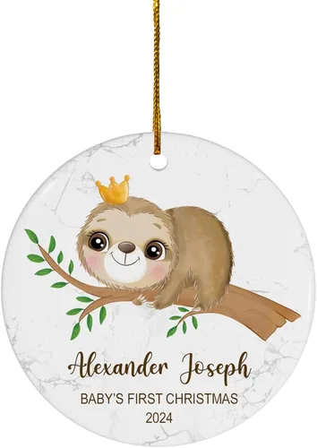 Miniatura 16 de FLOCHIL Adorno personalizado para la primera Navidad del bebé 2024 para niña, adorno personalizado de primera Navidad para bebés 2024 con nombre