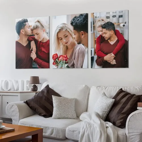 Miniatura 3 de Juego de arte de pared colgante de 3 paneles, impresiones en lienzo personalizadas con tus fotos, arte personalizado, fotos impresas en lienzo