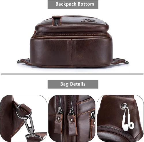 Miniatura 207 de LUKZIJAES Bolso bandolera de cuero genuino para hombre