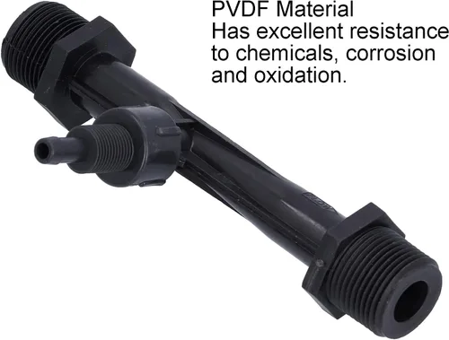 Miniatura 6 de Inyector de la irrigación, instalación fácil durable del tubo PVDF del mezclador de Venturi de la profundidad de trabajo de G3/4 0.0-8.2 ft