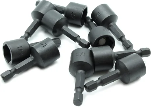 Miniatura 26 de TMAX Juego de 5 piezas de destornilladores magnéticos de acero S2 listo para impactos: 1/4 pulgadas, 5/16 pulgadas, 3/8 pulgadas, 7/16 pulgadas, 1/2