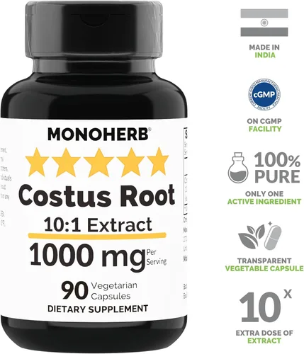 Miniatura 2 de MONOHERB Extracto de raíz de Costus 1000 mg - 90 Cápsulas Vegetarianas