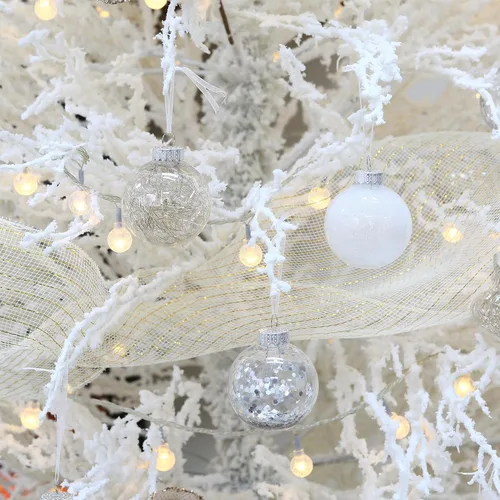 Miniatura 7 de Sea Team Juego de adornos de bolas de plástico transparente inastillables para árbol de Navidad, adornos decorativos transparentes para colgar
