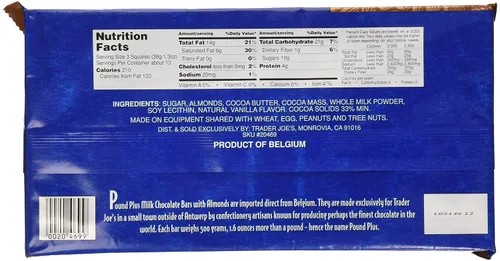 Miniatura 4 de Trader Joes Pound Plus Chocolate con leche con almendras 17.6 oz.
