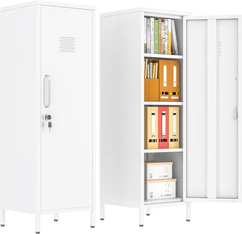 Miniatura 24 de Gabinete de casillero de almacenamiento de 62.2 cm de alto de metal con cerradura - Gabinete pequeño con cerradura para empleados, casillero