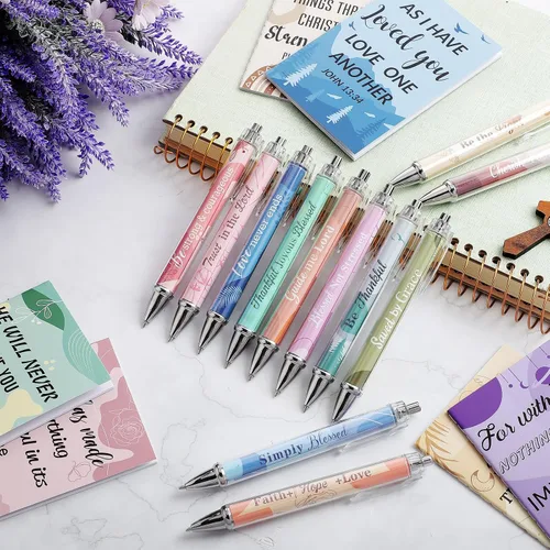 Miniatura 5 de Colarr 24 juegos de regalos cristianos a granel para mujeres, bolígrafos con versículos bíblicos de Navidad, cuadernos, bolígrafos religiosos