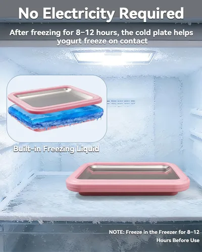 Miniatura 3 de Máquina de helados enrollada, placa manual de acero inoxidable para hacer rollos de helado con 2 raspadores, bandeja de postre congelado casera,