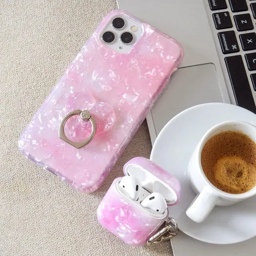Miniatura 2 de Velvet Caviar Funda brillante iridiscente para iPhone 11 Pro Max, funda protectora estética para mujer (cuarzo rosa rosa)