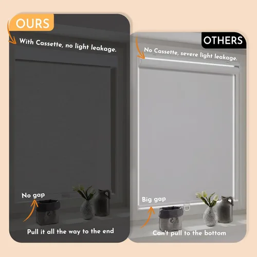 Miniatura 10 de Persilux Persianas enrollables opacas inalámbricas para ventanas, parada libre con cenefa, persianas de tela con aislamiento térmico, protección UV