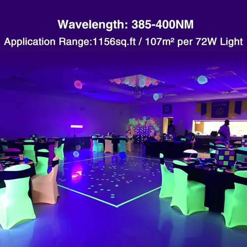 Miniatura 2 de Onforu Paquete de 2 barras de luz negra, luz negra LED con enchufe e interruptor, impermeable IP66 para fiesta brillante, dormitorio, Halloween