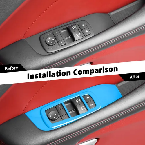 Miniatura 2 de Voodonala Cubierta del panel de elevación de ventana para Dodge Challenger 2015-2024, accesorios para Dodge Challenger 2015-2024