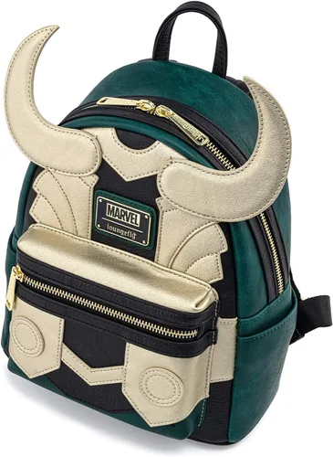 Miniatura 3 de Loungefly Marvel Loki Cosplay - Bolso de hombro para mujer, de piel sintética, doble correa, Multi, Classic