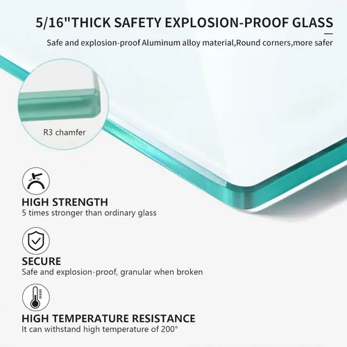 Miniatura 6 de Puerta corrediza de cristal para bañera, 56-60 pulgadas de ancho x 58 pulgadas de alto, sin marco, para baño, vidrio templado transparente de 5/16