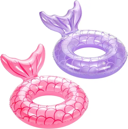 Miniatura 17 de MoKo Anillo de natación inflable, lindo flotador de piscina, decoración de tubo, tubos de natación, piscina al aire libre, playa, flotadores de Azul