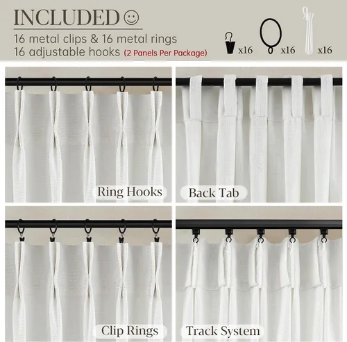 Miniatura 5 de Cortinas de lino plisadas