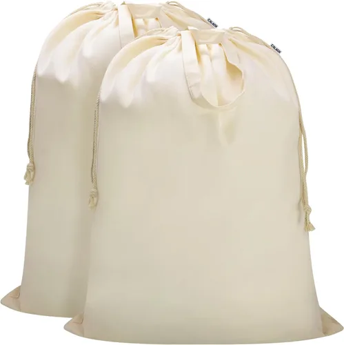 Miniatura 29 de Bolsa de Lona para Ropa Sucia de 33" x 35", Bolsa de Lavandería de Algodón Grueso con Asas y Cordón, Extra Grande de Servicio Pesado Lavable, Forro