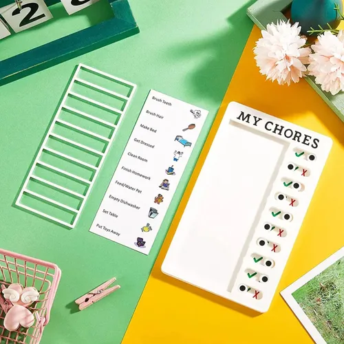 Miniatura 3 de Versátil juego de tablas de tareas para niños y adultos, paquete de 3 tableros de notas de plástico desmontables con marcadores y cartulina, rutina
