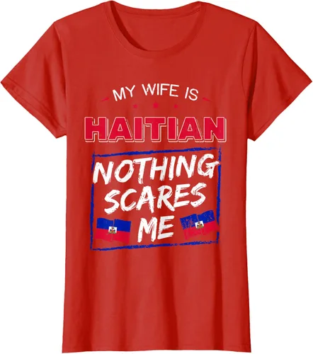 Miniatura 95 de My Wife Is Haitian Republic of Haiti Heritage Roots - Camiseta con bandera, Negro, S