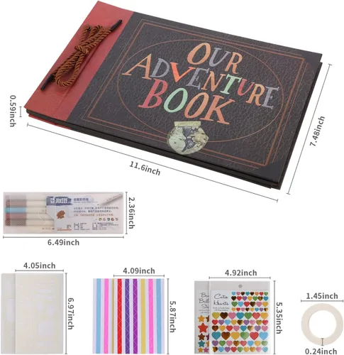 Miniatura 2 de Álbum de fotos autoadhesivas, collage de fotos con 80 páginas para 4 x 6, 5 x 7, 6 x 8, 8 x 10, álbumes de recortes, libro de fotos para niños, Rojo