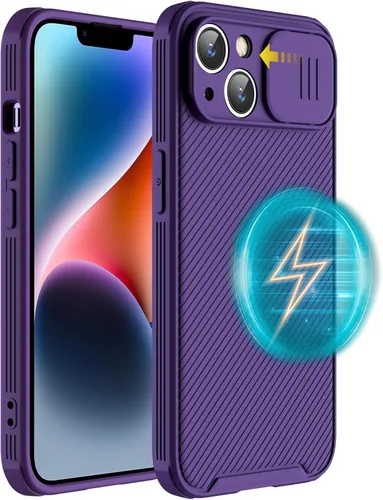 Miniatura 10 de Funda para iPhone 14 compatible con Magsafe, funda protectora de cámara iPhone 14 [compatible con carga inalámbrica] con cubierta deslizante