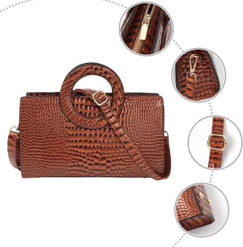Miniatura 92 de ZLMBAGUS - Bolso de mano para mujer, diseño vintage con solapa y asa, de piel sintética, para llevar al hombro