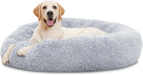 Miniatura 10 de ELSKER&HOME Cama relajante para perros, cama lavable en forma de dona, acolchada y con calentamiento, redonda de 30 pulgadas para perros medianos