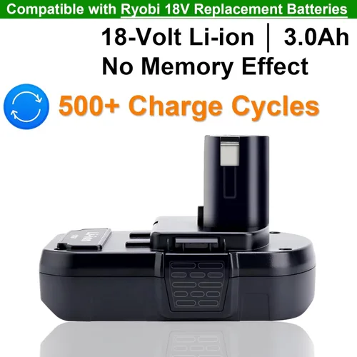 Miniatura 5 de Compatible con batería Ryobi de 18 V, paquete de 2 baterías de litio P103 3.0Ah 18V compatibles con Ryobi 18 Volt One+ herramientas eléctricas