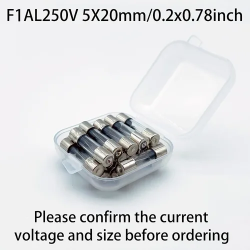 Miniatura 3 de Paquete de 20 fusibles de soplado rápido F1AL250V 0.197x0.787 in Fusible de vidrio 1A 1Amp 250V Fusibles de vidrio 0.2x0.78 pulgadas