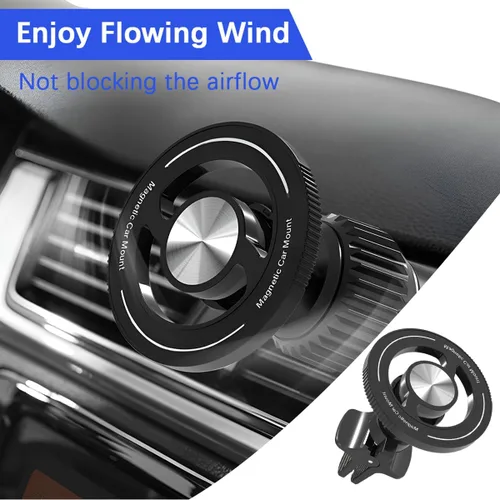 Miniatura 6 de Soporte magnético para teléfono de coche Sandfren, soporte ajustable de 360° manos libres para ventilación de vehículo con clip, soporte fuerte