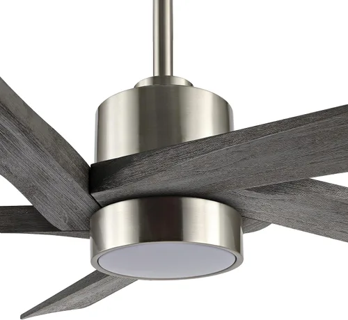 Miniatura 9 de WINGBO Ventilador de techo CC de 54 pulgadas con luces y control remoto, 5 cuchillas reversibles de madera tallada, motor de CC silencioso de 6