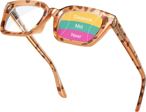 VISOONE Progressive Multifocal Reading Glasses Spring Hinge Blue Light Blocking for Women and Men readers YALE Tortuga de coco