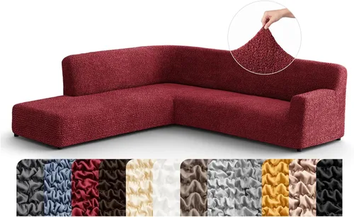 Miniatura 25 de PAULATO BY GA.I.CO. Funda de sofá modular, funda para sofá chaise longue en forma de L, fundas lavables para sofá esquinero, funda elástica de Gris