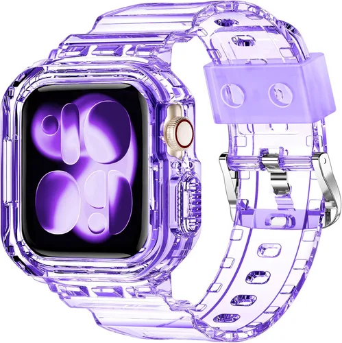 Miniatura 31 de XYF Compatible con correas cristalinas para Apple Watch de 1.929 in, 1.811 in, 1.772 in, 1.732 in, 1.654 in, 1.614 in, 1.575 in, 1.496 in, funda