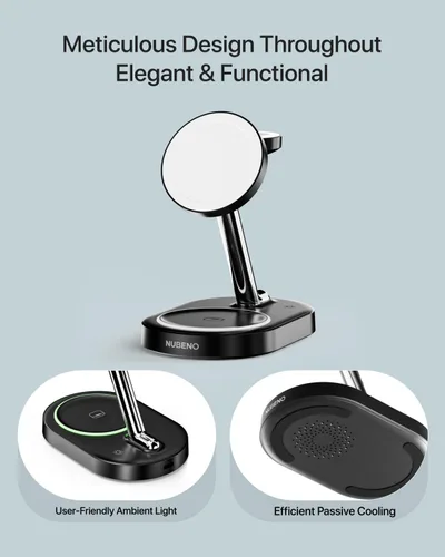 Miniatura 4 de Estación de Carga Rápida Nubeno para Dispositivos Magsafe de Apple, Estación de Carga Inalámbrica para iPhones MagSafe, Soporte Magnético 3 en 1